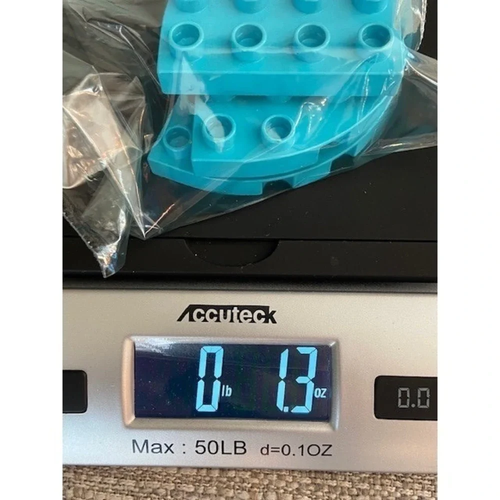 LEGO Duplo Medium Azure 4x4 Corner Curved Plate Bricks 98218 Lot of 3 Pieces